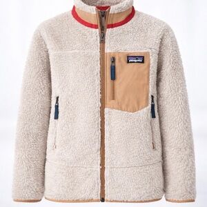 Patagonia Kids Retro-X Jacket Natural Grayling Brown Size L 12 NWT